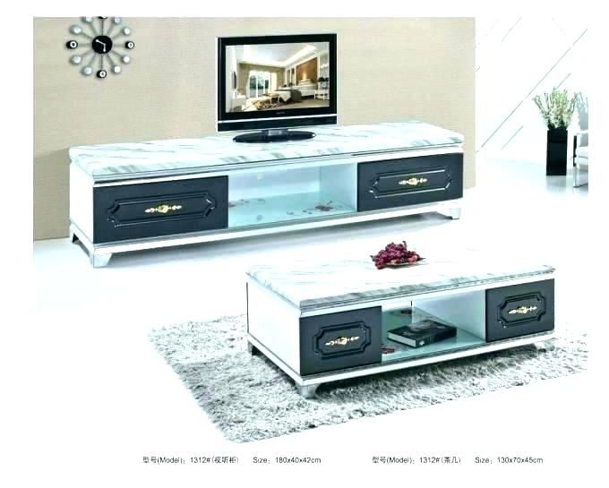 Well Known Tv Stand Coffee Table Sets Intended For Faux Marble Tv Stand And Coffee Table Set Room Furniture White (Photo 7158 of 7825)
