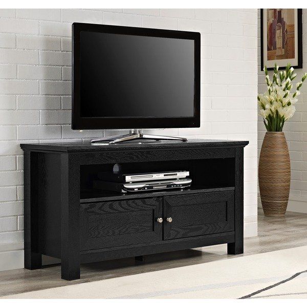 Well Liked Dark Wood Tv Stands With Shop 44" Tv Stand Console – Black – 44 X 16 X 23h – Free Shipping (Photo 7366 of 7825)