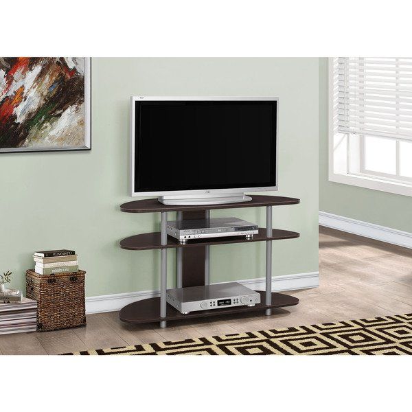 Well Liked Tv Stands 38 Inches Wide For Shop Tv Stand 38"l Cappuccino With Silver Accent – Free Shipping (Photo 6738 of 7825)