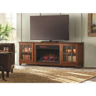 Westcliff 66 In. Lowboy Tv Stand Electric Fireplace In Chestnut In Well Known Lauderdale 62 Inch Tv Stands (Photo 13 of 25)