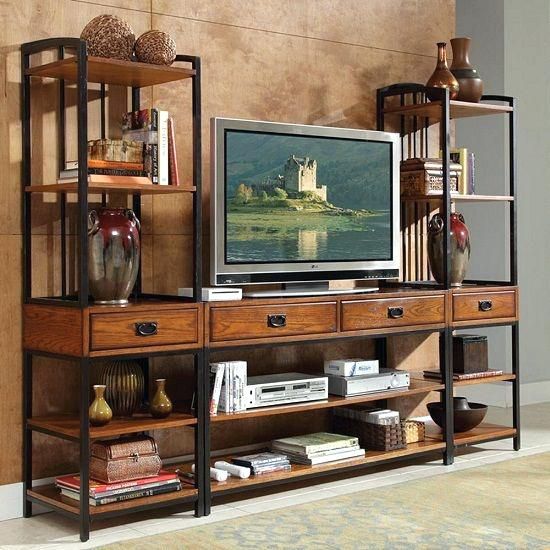 Wood And Metal Tv Stand Entertainment Center Incredible Amazon Com With 2018 Reclaimed Wood And Metal Tv Stands (Photo 7405 of 7825)