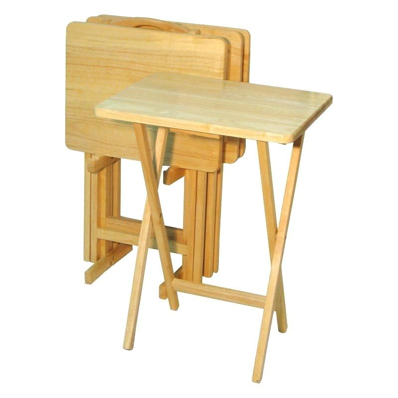 Wooden Tv Trays With Stand Wood Tray Sets Tray Sets Tray Table With Throughout Widely Used Tv Tray Set With Stands (Photo 2 of 25)