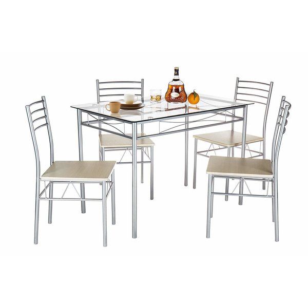 40 Inch Round Dining Table Set | Wayfair Intended For Linette 5 Piece Dining Table Sets (View 7 of 25)