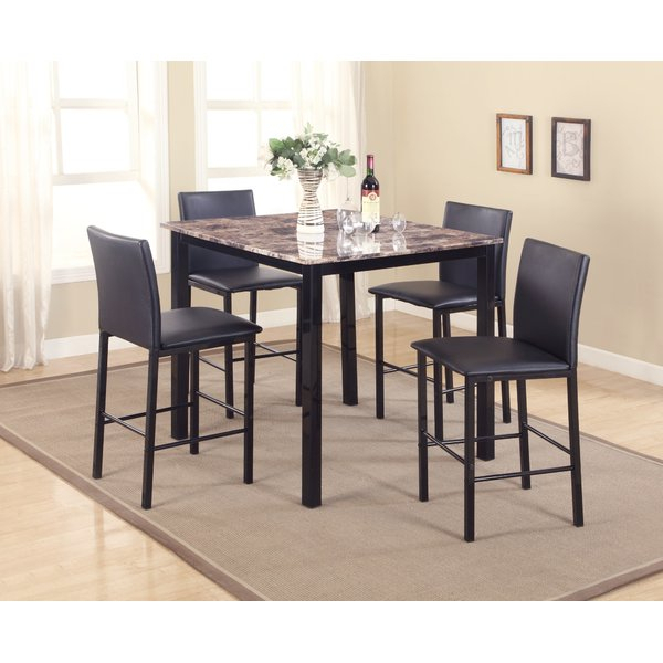 5 Piece Counter Height Set | Wayfair With Castellanos Modern 5 Piece Counter Height Dining Sets (Photo 14 of 25)