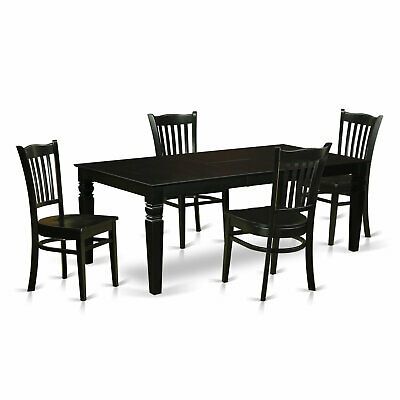Ac Pacific 5 Piece Dining Set – $329.99 | Picclick Inside Yedinak 5 Piece Solid Wood Dining Sets (Photo 17 of 25)