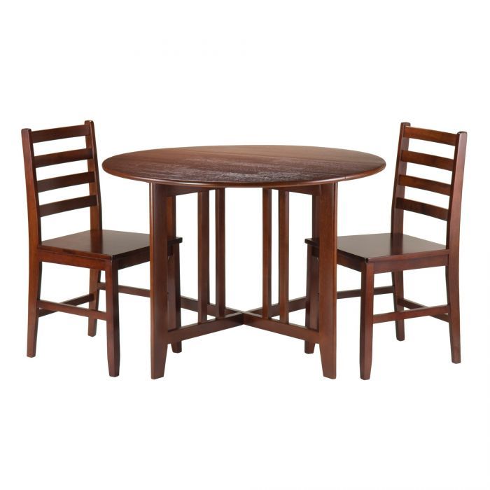 Alamo 3 Piece Dining Set Drop Leaf Table W/ 2 Ladder Back Chairs 94356 With 3 Piece Dining Sets (Photo 7654 of 7825)