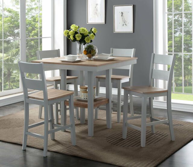 August Grove Liesel Counter 5 Piece Breakfast Nook Solid Wood Dining Set In 5 Piece Breakfast Nook Dining Sets (Photo 7594 of 7825)