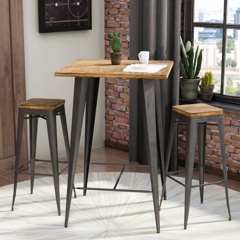 Bar Table Set – Summervilleaugusta For Crownover 3 Piece Bar Table Sets (Photo 7768 of 7825)