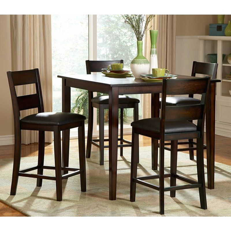 Biggs 5 Piece Counter Height Solid Wood Dining Set Regarding Biggs 5 Piece Counter Height Solid Wood Dining Sets (Set Of 5) (View 1 of 25)