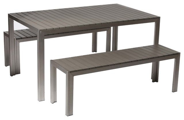 Breeze 3 Piece Dining Set, Gray In 3 Piece Dining Sets (Photo 7746 of 7825)