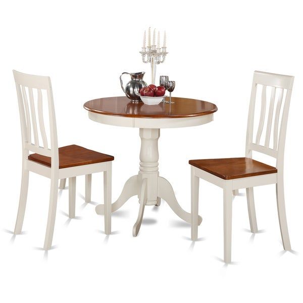 Buttermilk And Cherry Kitchen Table And Two Chair 3 Piece Dining Set Throughout 3 Piece Dining Sets (Photo 7758 of 7825)