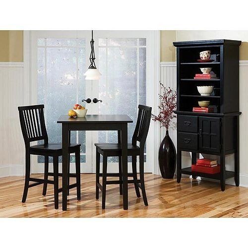Counter Height Table Set,, Bar,wood,3 Piece,ebony Finish | Table 4 With Penelope 3 Piece Counter Height Wood Dining Sets (View 7 of 25)