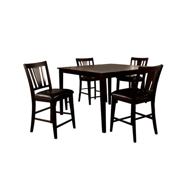 Design Rushford Leal 5 Piece Counter Height Dining Setdarby Home Within Saintcroix 3 Piece Dining Sets (View 18 of 25)