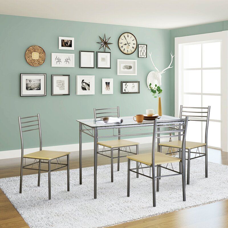 Liles 5 Piece Breakfast Nook Dining Set Intended For Reinert 5 Piece Dining Sets (Photo 9 of 25)