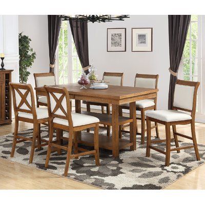 Marine Park 7 Piece Counter Height Dining Set Regarding Biggs 5 Piece Counter Height Solid Wood Dining Sets (Set Of 5) (View 19 of 25)