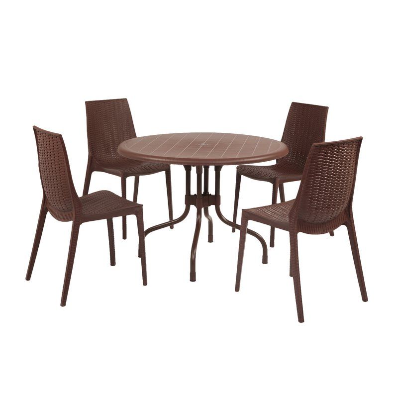 Miskell Commercial Grade 5 Piece Dining Set With Regard To Miskell 5 Piece Dining Sets (View 1 of 25)
