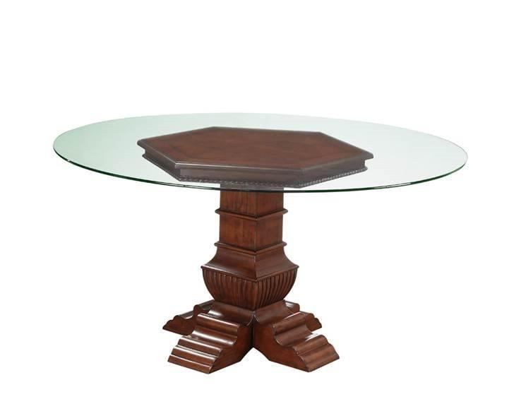 Oasis Home Casa Del Mar 5 Piece Pedestal Glass Top Dining Set With Regard To Delmar 5 Piece Dining Sets (View 17 of 25)