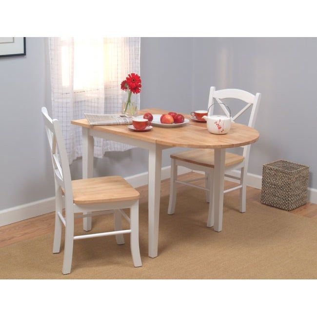 Simple Living Country Cottage Drop Leaf 3 Piece Dining Set Inside 3 Piece Dining Sets (Photo 7636 of 7825)