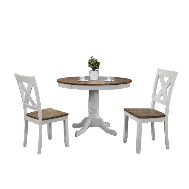 White Round 3 Piece Dining Set – Pacifica | Rc Willey Furniture Store Inside 3 Piece Dining Sets (Photo 7650 of 7825)