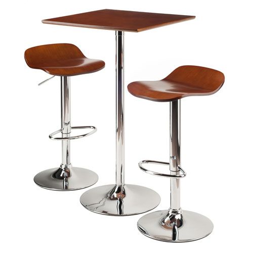 Winsome Wood Kallie 3 Piece Set Pub Table Bar Height Stools Inside Winsome 3 Piece Counter Height Dining Sets (Photo 7730 of 7825)
