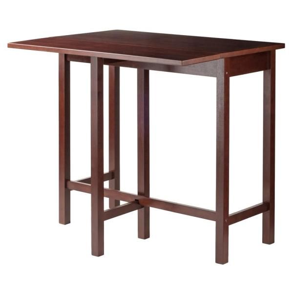 Winsome Wood Lynnwood Drop Leaf High Table In Walnut 94149 – The Within Winsome 3 Piece Counter Height Dining Sets (Photo 7711 of 7825)