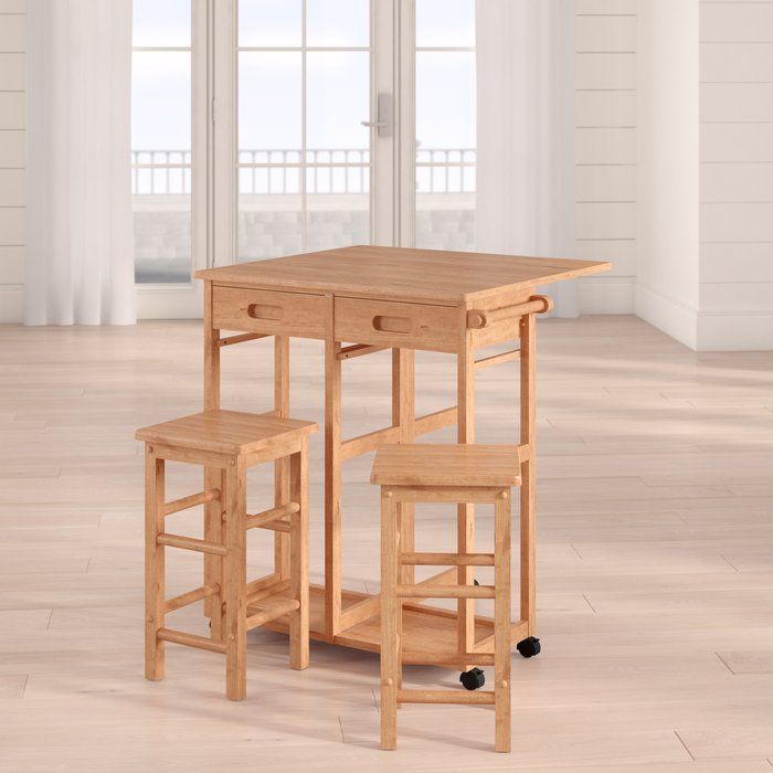 Wynyard 3 Piece Pub Table Set | Space Saving Furniture | Pub Table Within Crownover 3 Piece Bar Table Sets (Photo 7767 of 7825)