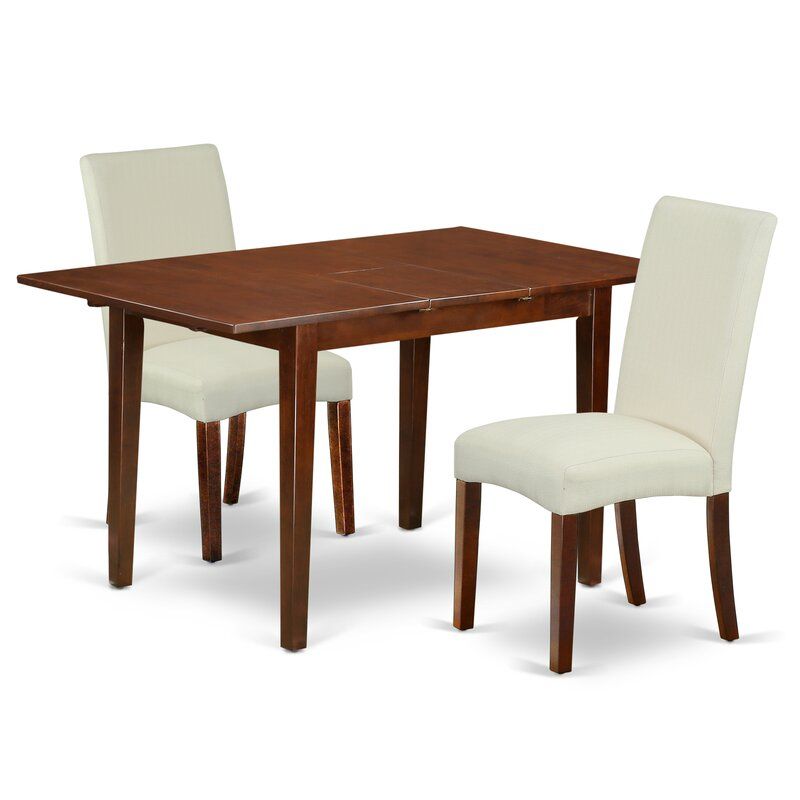 Habgood 3 Piece Extendable Solid Wood Dining Set Throughout Gebbert 3 Piece Extendable Solid Wood Dining Sets (Photo 4 of 25)