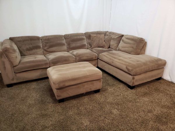 #1655 – 3 Piece Brown Microfiber Sectional Sofa With An With Regard To 3pc Polyfiber Sectional Sofas (Photo 8 of 15)