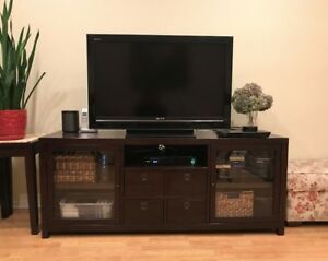 2017 Deco Wide Tv Stands Within Pottery Barn Media Cabinet Armoire Tv Console Espresso  (View 6 of 15)