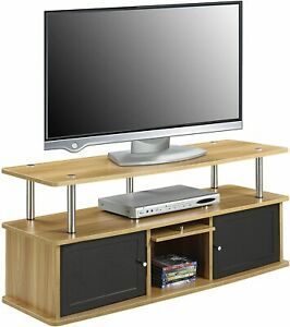 2017 Tribeca Oak Tv Media Stand For Lt Oak Wooden Tv Stand Entertainment Center Storage (View 12 of 15)