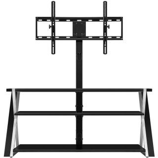 2017 Whalen Xavier 3 In 1 Tv Stands With 3 Display Options For Flat Screens, Black With Silver Accents In Whalen Xavier 3 In 1 Tv Stand For Tvs Up To 70″, With 3 (Photo 11 of 15)