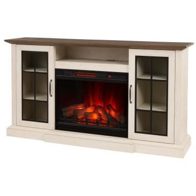 2018 Twin Star Home Terryville Barn Door Tv Stands Regarding White – Electric Fireplaces – Fireplaces – The Home Depot (View 3 of 15)