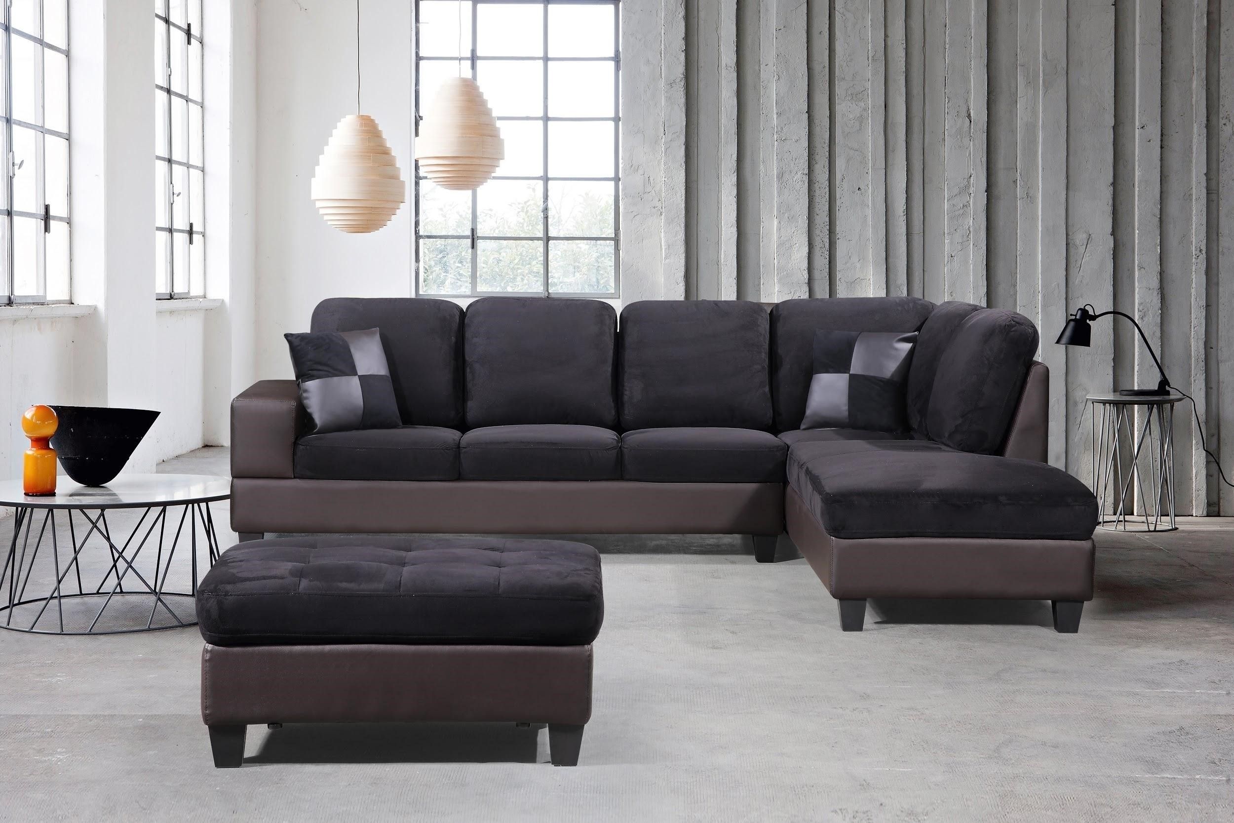3 Piece Modern Right Microfiber / Faux Leather Sectional For 3pc Polyfiber Sectional Sofas (Photo 11 of 15)