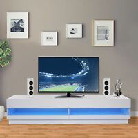 42" Wall Mounted Entertainment Console Lcd/led Tv Stand W Regarding Widely Used Zimtown Modern Tv Stands High Gloss Media Console Cabinet With Led Shelf And Drawers (View 9 of 15)