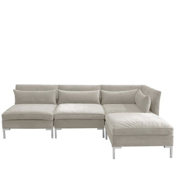 4Pc Alexis Sectional With Silver Metal Y Legs – Skyline Intended For 4Pc Alexis Sectional Sofas With Silver Metal Y Legs (View 2 of 15)