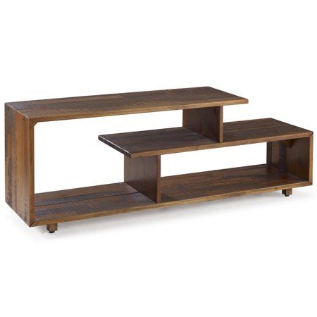 60 Inch Rustic Solid Wood Asymmetrical Tv Stand Console In With Regard To 2018 Adayah Tv Stands For Tvs Up To 60" (View 13 of 15)