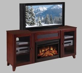 70" Shaker Style Tv Console With 25" Electric Fireplace For Popular Tv Stands Cabinet Media Console Shelves 2 Drawers With Led Light (Photo 14 of 15)
