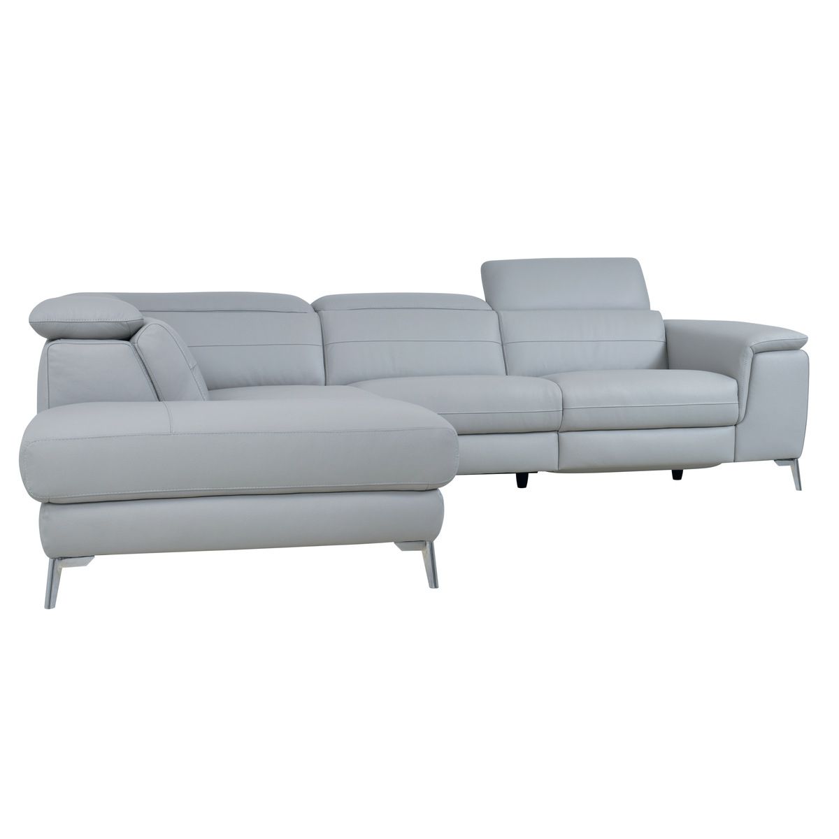 8256gylss 2 Piece Sectional With Left Chaise, Light Grey With 2pc Crowningshield Contemporary Chaise Sofas Light Gray (View 10 of 15)