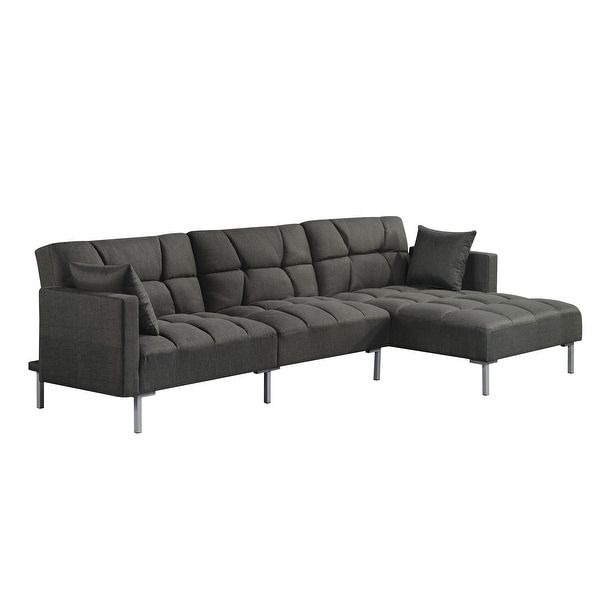 Acme Duzzy Reversible Adjustable Sectional Sofa With 2 Intended For Clifton Reversible Sectional Sofas With Pillows (View 1 of 15)