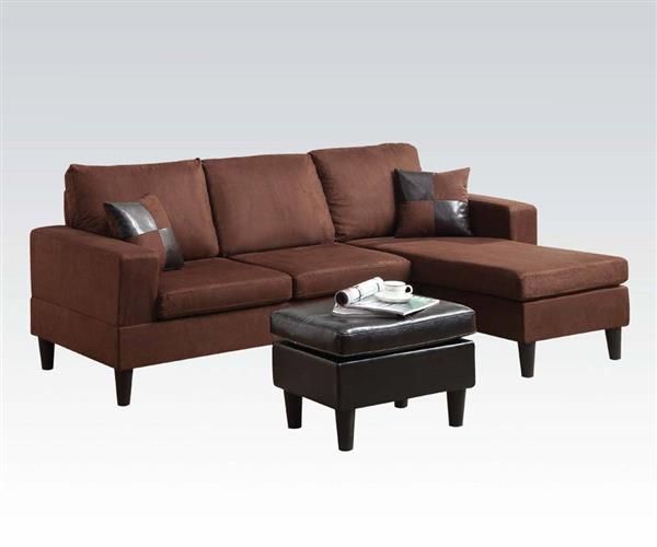 Acme Furniture Robyn Reversible Chaise Sectional And Inside Clifton Reversible Sectional Sofas With Pillows (View 8 of 15)