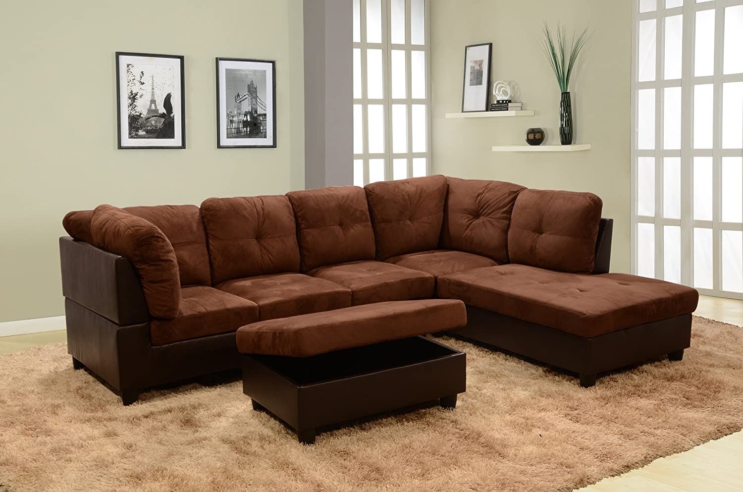 Ainehome 3 Pcs Living Room Set, Sectional Sofa Set With Monet Right Facing Sectional Sofas (View 2 of 15)
