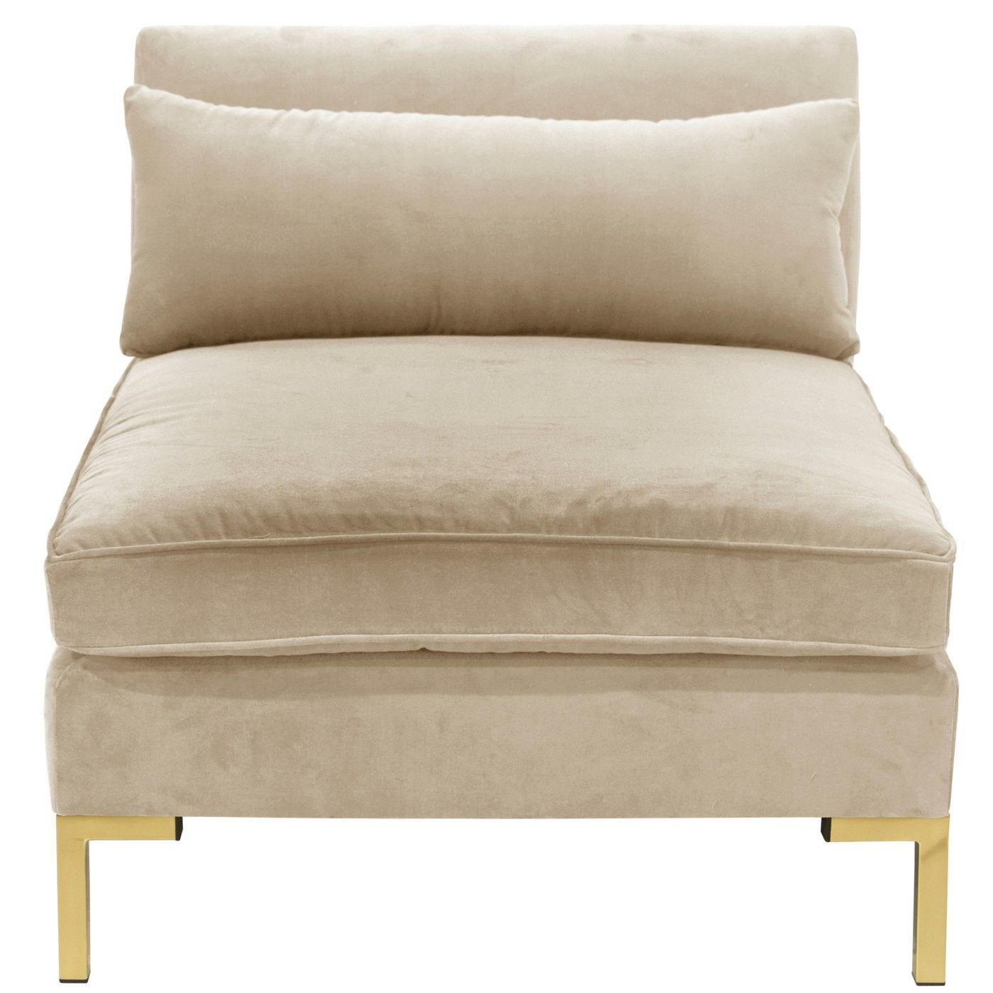 Alexis Armless Chair With Brass Metal Y Legs – Skyline With 4Pc Alexis Sectional Sofas With Silver Metal Y Legs (View 13 of 15)