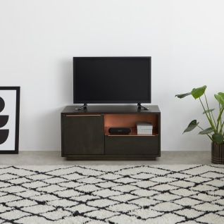 Anderson Corner Tv Stand, Mocha Mango Wood And Copper With Regard To Well Known Rustic Corner 50&quot; Solid Wood Tv Stands Gray (View 8 of 15)