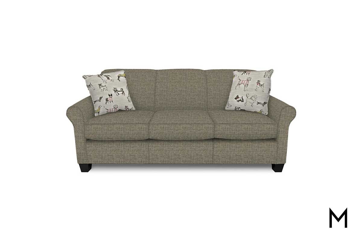 Angie Sofa In Hadley Gray Regarding Hadley Small Space Sectional Futon Sofas (View 9 of 15)