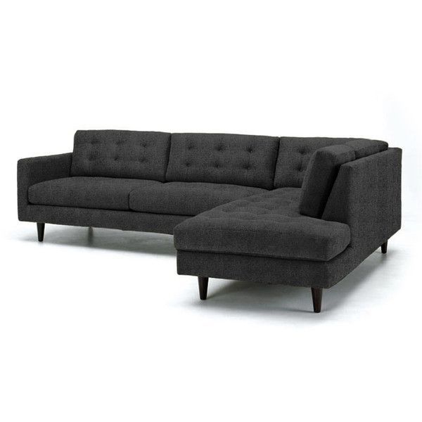 Apt2B Lexington Charcoal Dark Grey 2Pc Sectional With 2Pc Burland Contemporary Sectional Sofas Charcoal (View 8 of 15)
