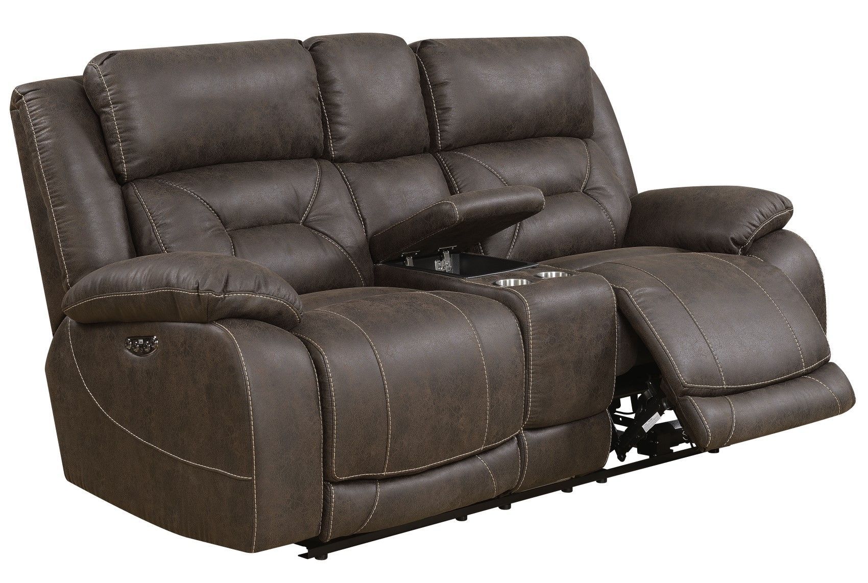 Aria Power Recliner Sofa Set With Power Head Rest In Throughout Expedition Brown Power Reclining Sofas (View 2 of 15)