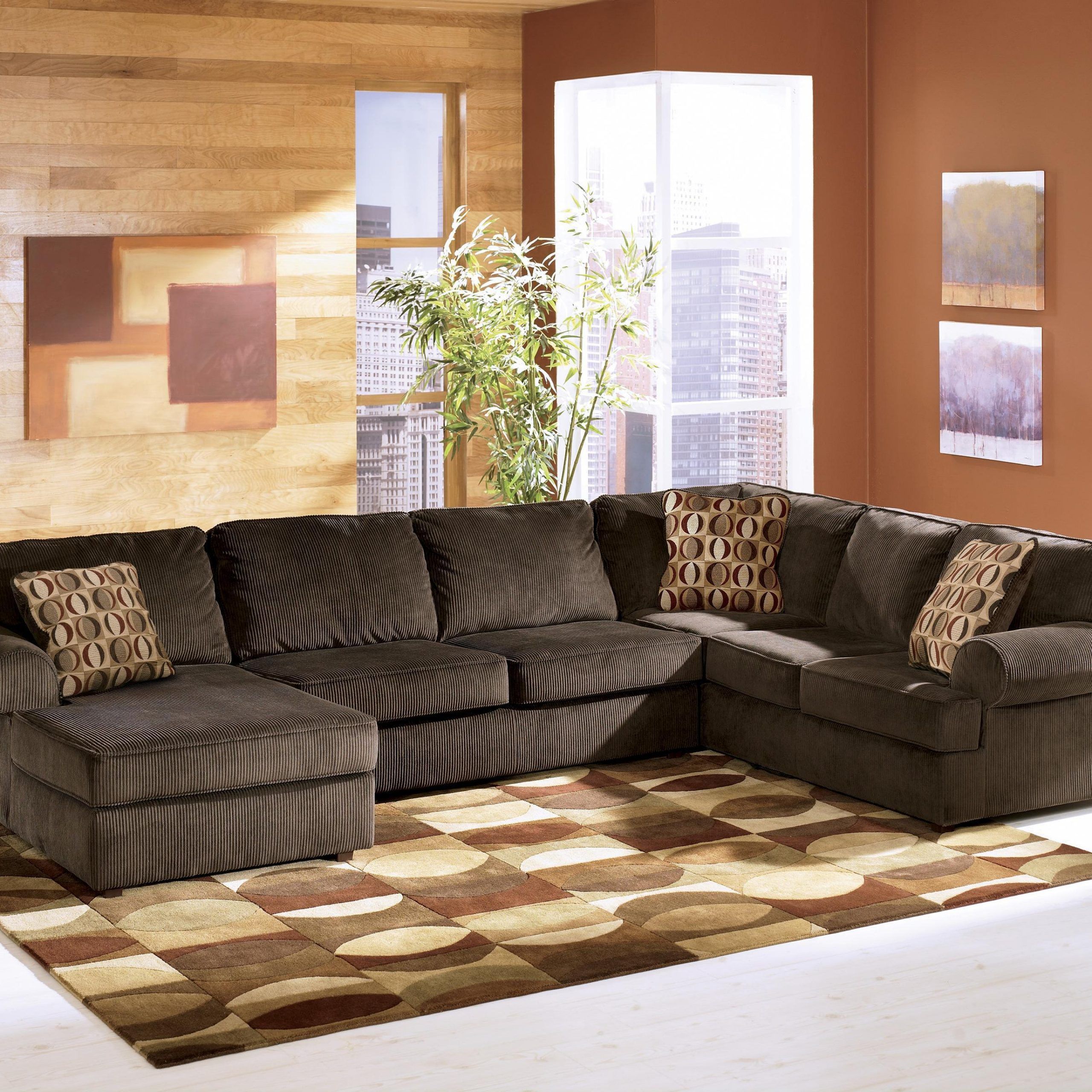 Ashley Furniture Vista – Chocolate Casual 3 Piece For 3pc Polyfiber Sectional Sofas (View 14 of 15)