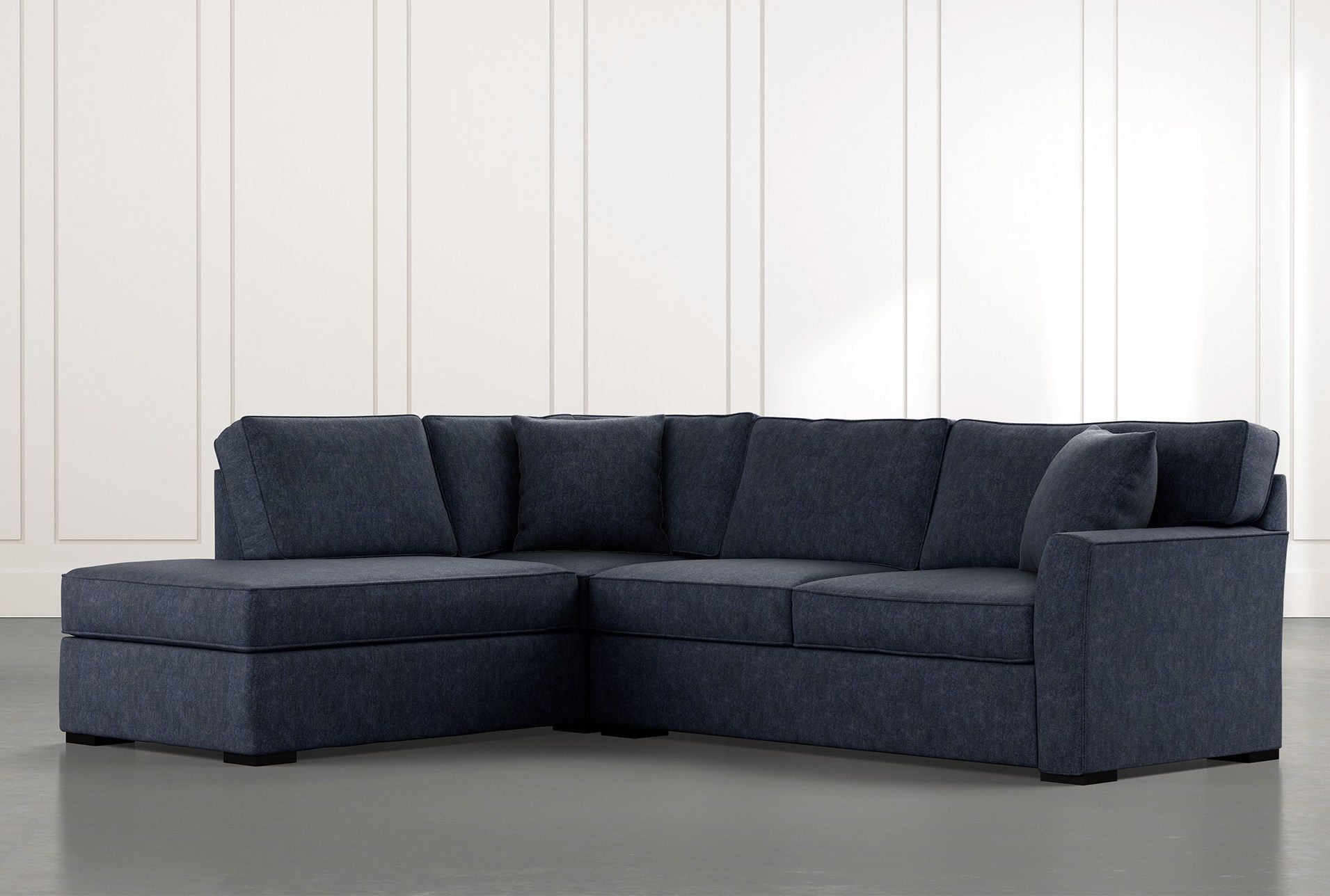 Aspen Navy Blue 2 Piece Sleeper Sectional With Left Arm Pertaining To Aspen 2 Piece Sleeper Sectionals With Laf Chaise (View 3 of 15)