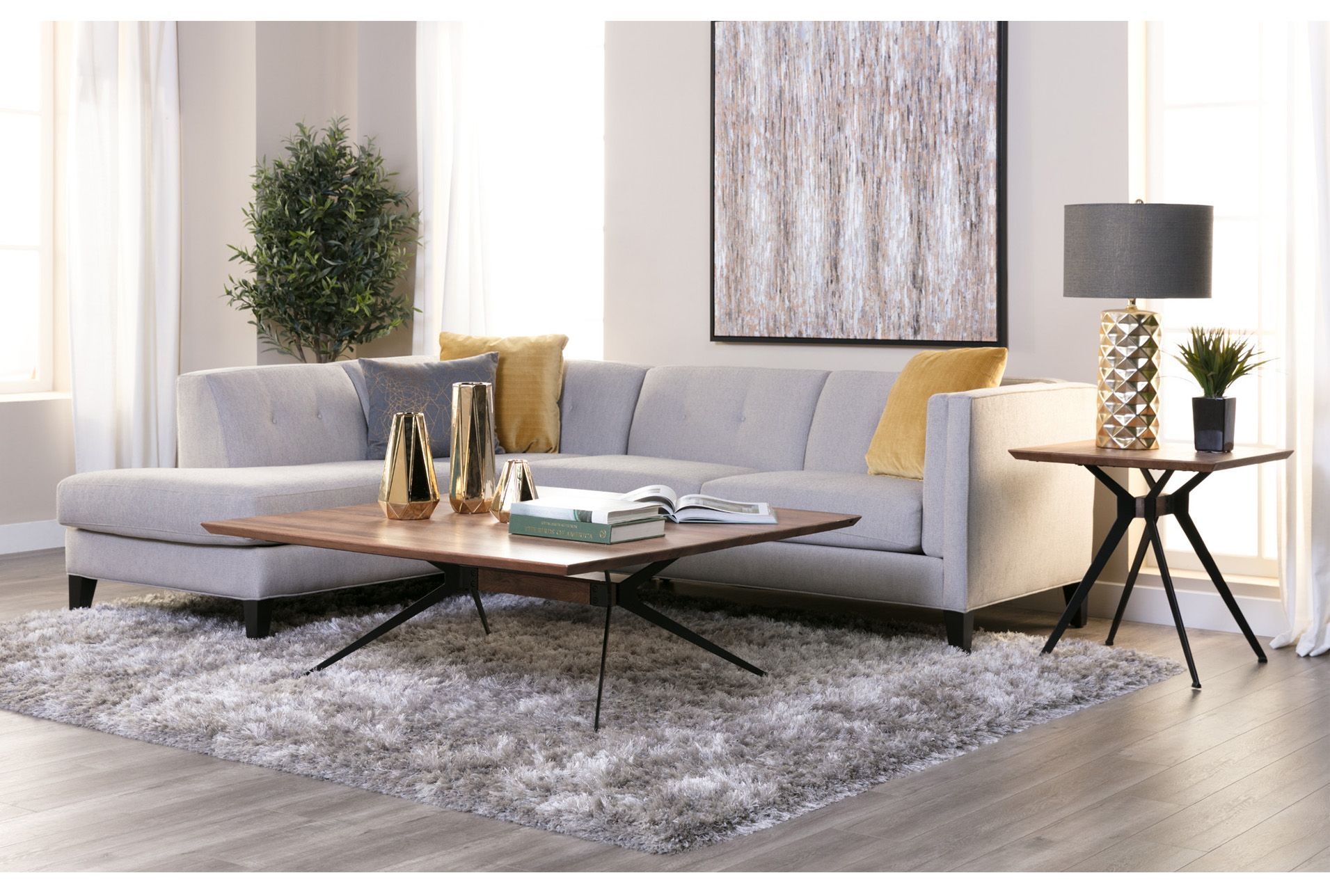 Avery 2 Piece Sectional W/laf Armless Chaise | Glam Living Intended For Avery 2 Piece Sectionals With Laf Armless Chaise (View 8 of 15)