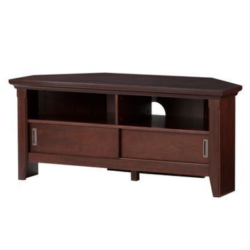 Avington Corner Tv Stand Dark Tobacco (48") – Threshold Intended For Latest Alexandria Corner Tv Stands For Tvs Up To 48&quot; Mahogany (View 6 of 15)